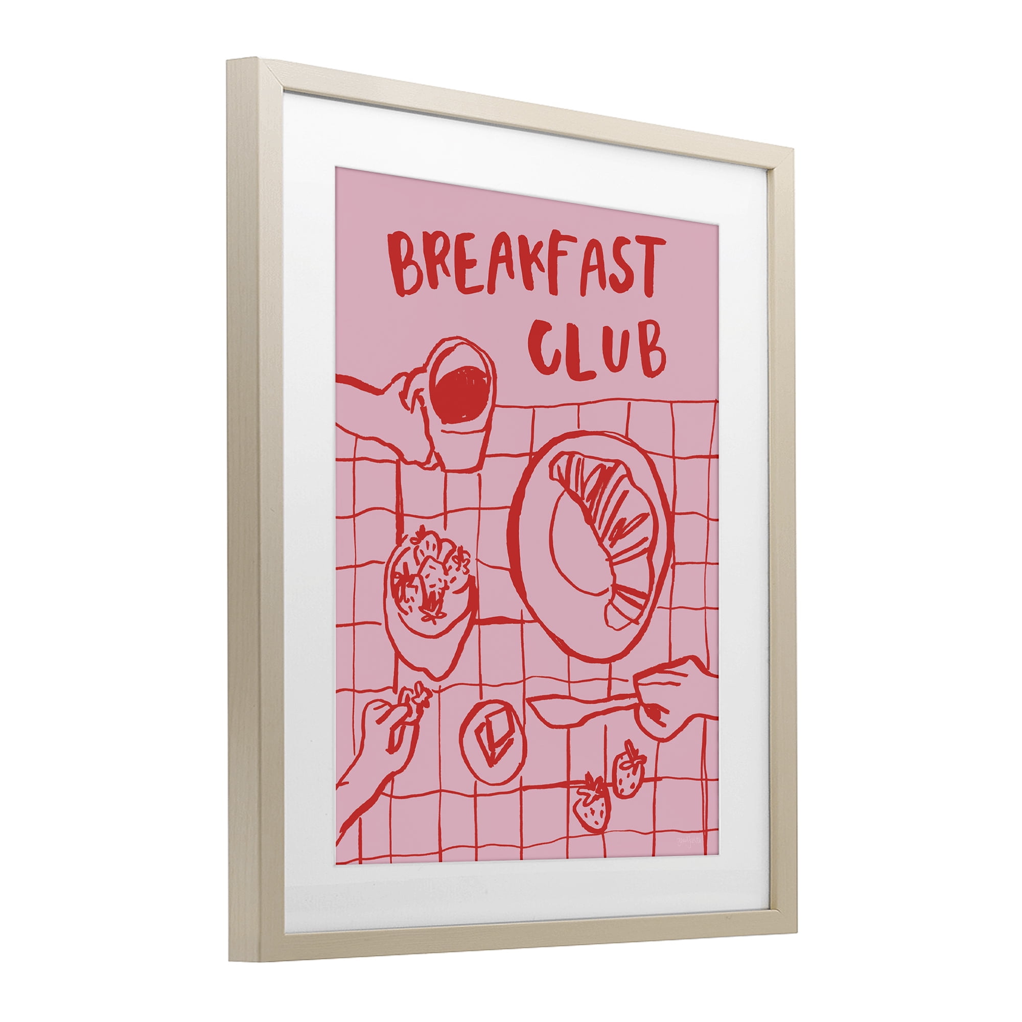 Stupell Industries Breakfast Club Doodles Birch Framed Print Under Glass, design by Jenaya Jackson