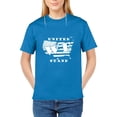 thumbnail image 2 of The Season Essentials All States Collection “United We Stand” 100% Cotton Unisex T-shirt Graphic Tee, Blue/White, Small, 2 of 11