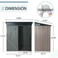 thumbnail image 6 of JOIVI Outdoor Storage Shed, 5'x3' Small Galvanized Metal Steel Weather Resistant Garden Storage Shed W/Lockable Door, Tool Storage Shed, Brown, 6 of 8