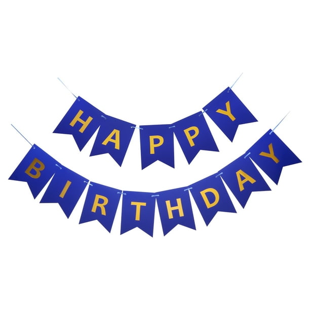 Pancarta de Feliz Cumpleaños de 6.7 x 4.7 Pulgadas para Decoraciones de Fiesta, Azul Oscuro