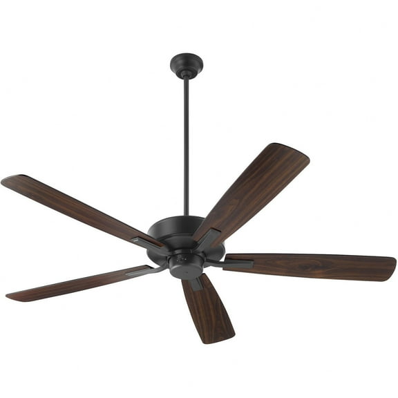 4605-159-Quorum Lighting-Ovation - 5 Blade Ceiling Fan-12.5 Inches Tall and 60 Inches Wide-Matte Black Finish-Matte Black/Walnut Blade Color-Clear