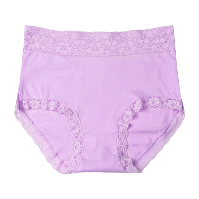 PEASKJP Womens Panties High Waisted Ladies Panties Full Coverage Briefs, Hot Pink L