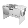 thumbnail image 1 of Parrilla de barbacoa de carbón plegable, miniparrilla de barbacoa portátil desmontable de acero inoxidable para acampar al aire libre, 1 of 12