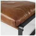 thumbnail image 2 of Mod Brown Leather Metal Base Ottoman, 2 of 3