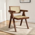 thumbnail image 2 of Hassch Rattan Chair with Wood Frame, Comfy Dining Armchair, Modern Lounge Chair for Kitchen, Living Room, Walnut, 2 of 7