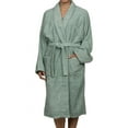 thumbnail image 2 of BNM Terry Cotton Adult Unisex Bathrobe, Small, Sage, 2 of 10