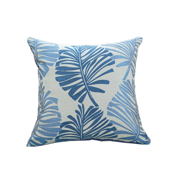 Funda de almohada de hoja de palma para sofá de noche, cojín grande estilo playa