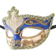 thumbnail image 3 of Accesorio creativo para disfraces de máscara de Halloween, media cara, para fiesta, disfraz de baile de graduación Azul Sunnimix Cubierta de la mascarada, 3 of 7