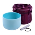 thumbnail image 1 of Cuenco de cuarzo de 10 pulgadas en nota G para meditación y terapia de sonido, incluye baqueta, anillo de goma y bolsa de almacenamiento, color cian. Ideal para yoga y relajación., 1 of 6