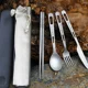 thumbnail image 2 of Juego de vajilla de titanio puro para el hogar, cuchillo esmerilado y tenedor, cuchara, palillos, viaje, Camping, juego de cuchillo y tenedor portátil, 2 of 5