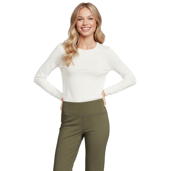 Lands' End Women's Relaxed Supima Cotton Long Sleeve Crew Neck T-Shirt