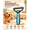 thumbnail image 2 of Fuebueo Pet Pro Grooming Tool, Dematting Rake and Steel Comb Set for Dogs Cats, 2 Piece Undercoat Deshedding Tool, Stainless Steel Comb for Removing Mats Tangles Fur, Orange, 2 of 7