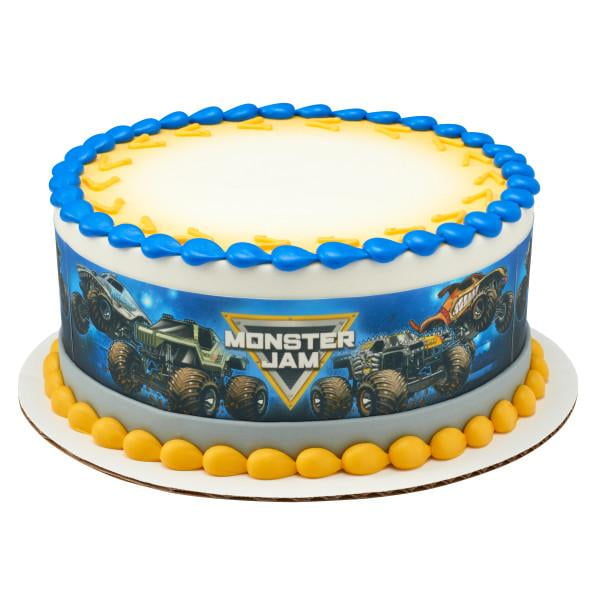 Monster Jam Trucks Cake Topper Set Cupcake 24 Pieces Plus Birthday Card Walmart Com