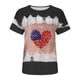 thumbnail image 4 of Día de la Independencia Moda Mujer Casual Cuello redondo Manga corta Impreso Señoras Tops Blusa Pompotops hkajfhjk467288, 4 of 5