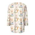 thumbnail image 4 of HAVUITYY Easter 3/4 Sleeve Sweaters for Women, Cute Printed Womens Lightweight Crew-neck Tops, Women's Spring Loose Pullover, 4 of 5