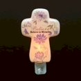 thumbnail image 1 of Pourpre Croire aux Miracles Croix Verre Veilleuse, 1 of 1