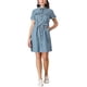 thumbnail image 1 of INSPIRAR CHIC Vestidos de Verano de Manga Corta con Botones para Mujeres XL Azul, 1 of 7