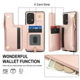 thumbnail image 5 of Crossbody Wallet Phone Case For Samsung Galaxy A53 5G with Card Holder,Kickstand,Zipper Card Slot Protector Shockproof PU Leather Purse Cover with Removable Cross Body Strap&Wrist Strap,Rosegold, 5 of 8