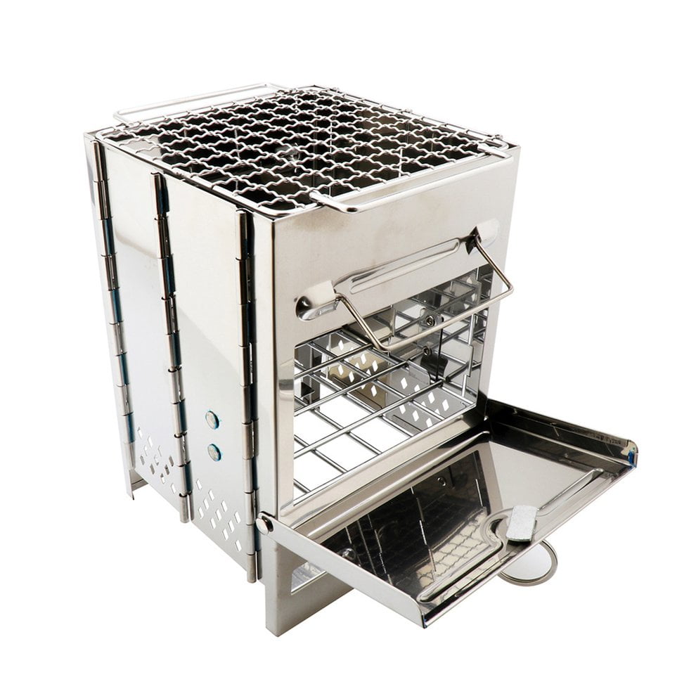 Stainless Steel Square Wood Stove Foldable Grill Outdoor Mini Charcoal Stove  Portable Bbq Picnic Stove | Walmart Canada