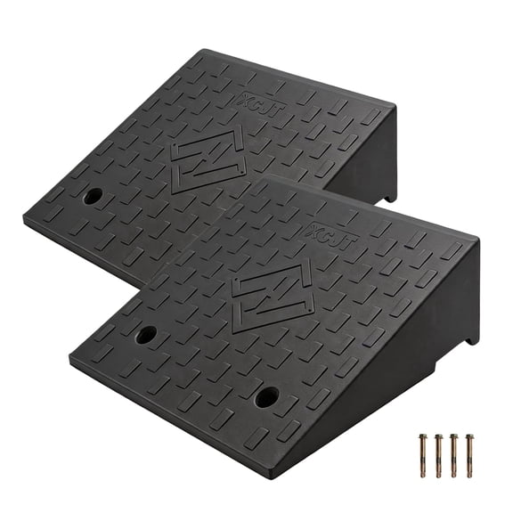 2 Pack 5.9" Rise Heavy Duty Rubber Curb Ramps, 7000 LBS Load Capacity 19.68” x 19.68” Portable Threshold Ramp, Non-Slip Driveway Sidewalk Ramp for Cars, Motorcycles and Lawn Mowers