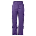thumbnail image 4 of WTXUE Girls Cargo Pants, Scrub Pants Womens Retro Cargo Pants with Pockets Outdoor Casual Ripstop Camo Construction Multiple Pocket Work Pants, Retro Pants Pantalones De Mujer, Purple, 4 of 5