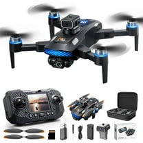 MXTPOV Drone with ESC Camera and Screen Display, Brushless Motor Drones with Cool Lights, Foldable RC Quadcopter Drone with Obstacle Avoidance, Altitude Hold