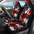 thumbnail image 3 of Uourmeti Vintage American Flag with Hibiscus Floral Print Car Seat Covers 3 PCS, Car Seat Covers Full Set Polyester Easy to Install Breathable for Truck Cars Sedans, 3 of 10