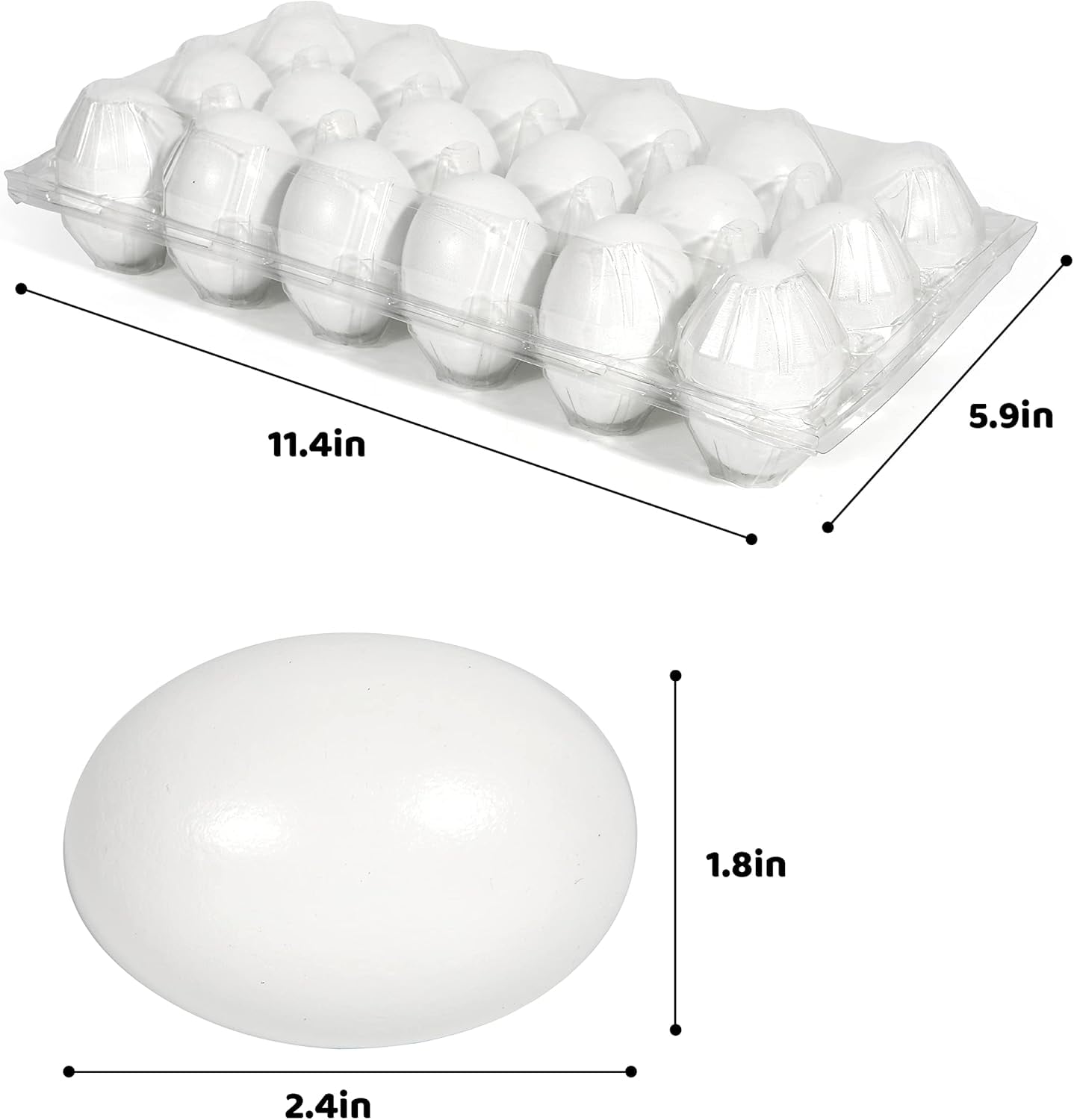 Joyfy 36 Pcs Easter Egg,2.36" Easter Unpainted White Eggs Wooden Decorating for Kids DIY Paint Your Own Egg Decor,Easter Craft,Easter Eggs Hunt,Easter Basket Stuffers,School Activities Supplies