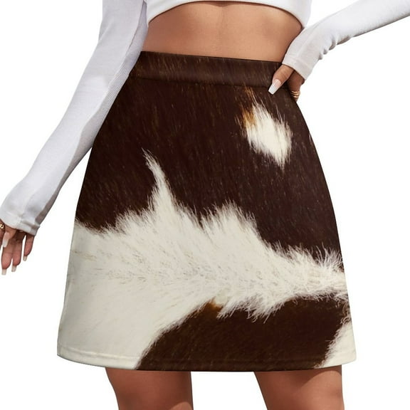 Rustic faux fur cowhide style Mini Skirt summer clothes elegant skirts for women 90s vintage clothes skorts for women