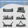 thumbnail image 3 of MOPHOTO Kids Couch Play Set, 8PCS Modular Kids Sofa Couch Fold Out Couch Playhouse Play Set for Toddlers, Creative Couch Kids Foam Play Couch Indoor, 3 of 6