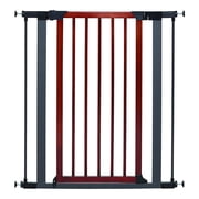MidWest Homes for Pets 39-Inch Tall Pet Gate with Textured Graphite Frame and Decorative Wood Door, Expands to 38 Inches Wide, Includes 3-inch Extensions