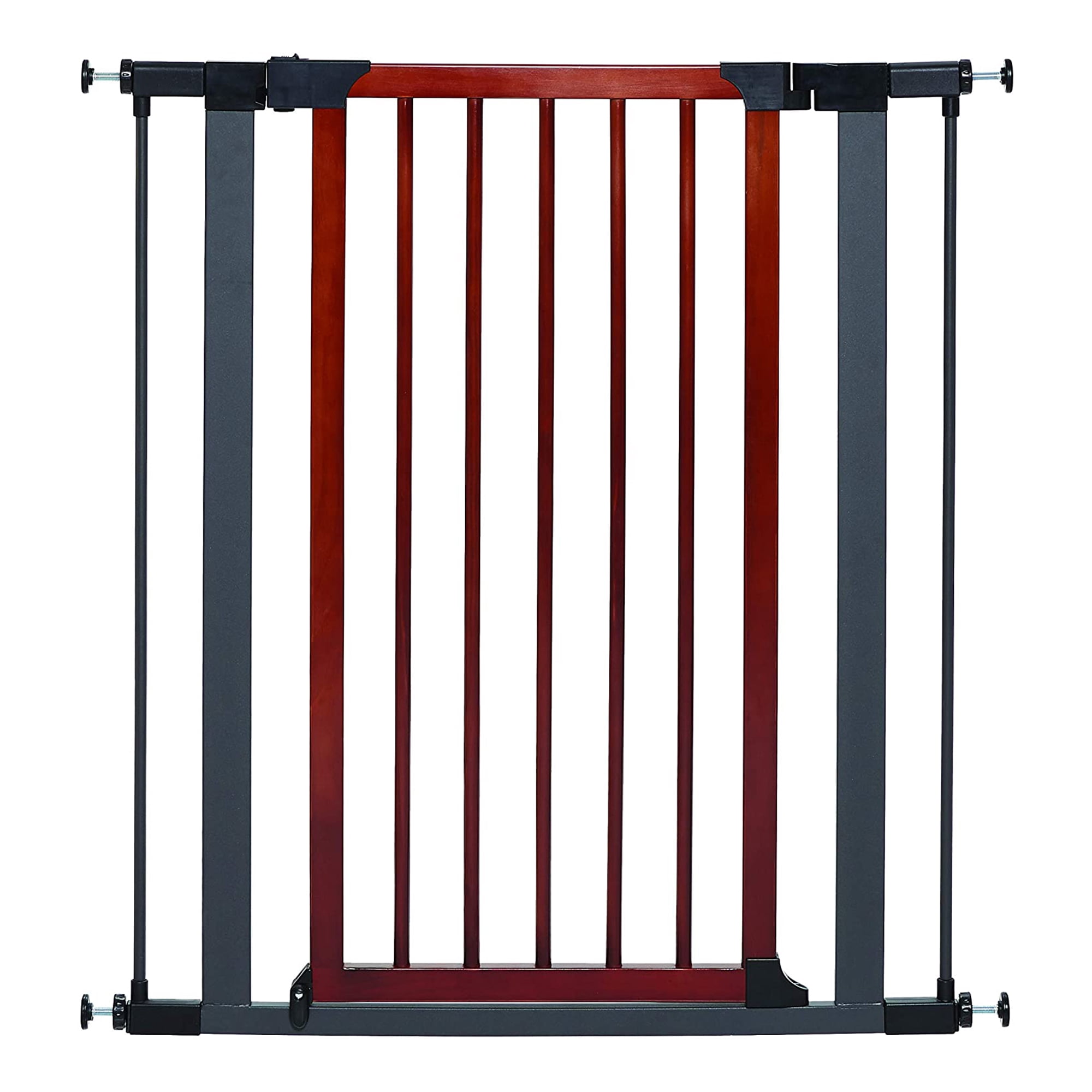 MidWest Homes for Pets 39-Inch Tall Pet Gate with Textured Graphite Frame and Decorative Wood Door, Expands to 38 Inches Wide, Includes 3-inch Extensions