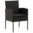 thumbnail image 2 of vidaXL 7 Piece Outdoor Dining Set Poly Rattan Black, 2 of 5
