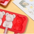 thumbnail image 2 of 1 molde de helado de silicona con forma de oso lindo con tapa, sin PVC, adecuado for paletas heladas caseras y palitos de queso, imprescindible en la cocina, 2 of 2