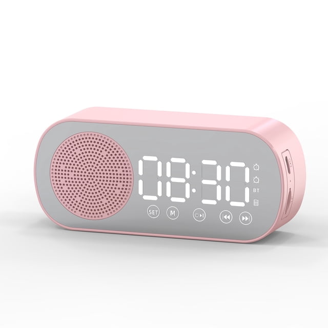 DIGITAL AUMENTARIO ESPEJO MIRUCHO OPERACIÓN DE BOTÓN DE LA SUPERFICIA Bluetooth-Compatible 5.0 Altavoz inalámbrico MP3 Reproductor de MP3 Suministros para el hogar Pink Guardurnaity HA011281-03B