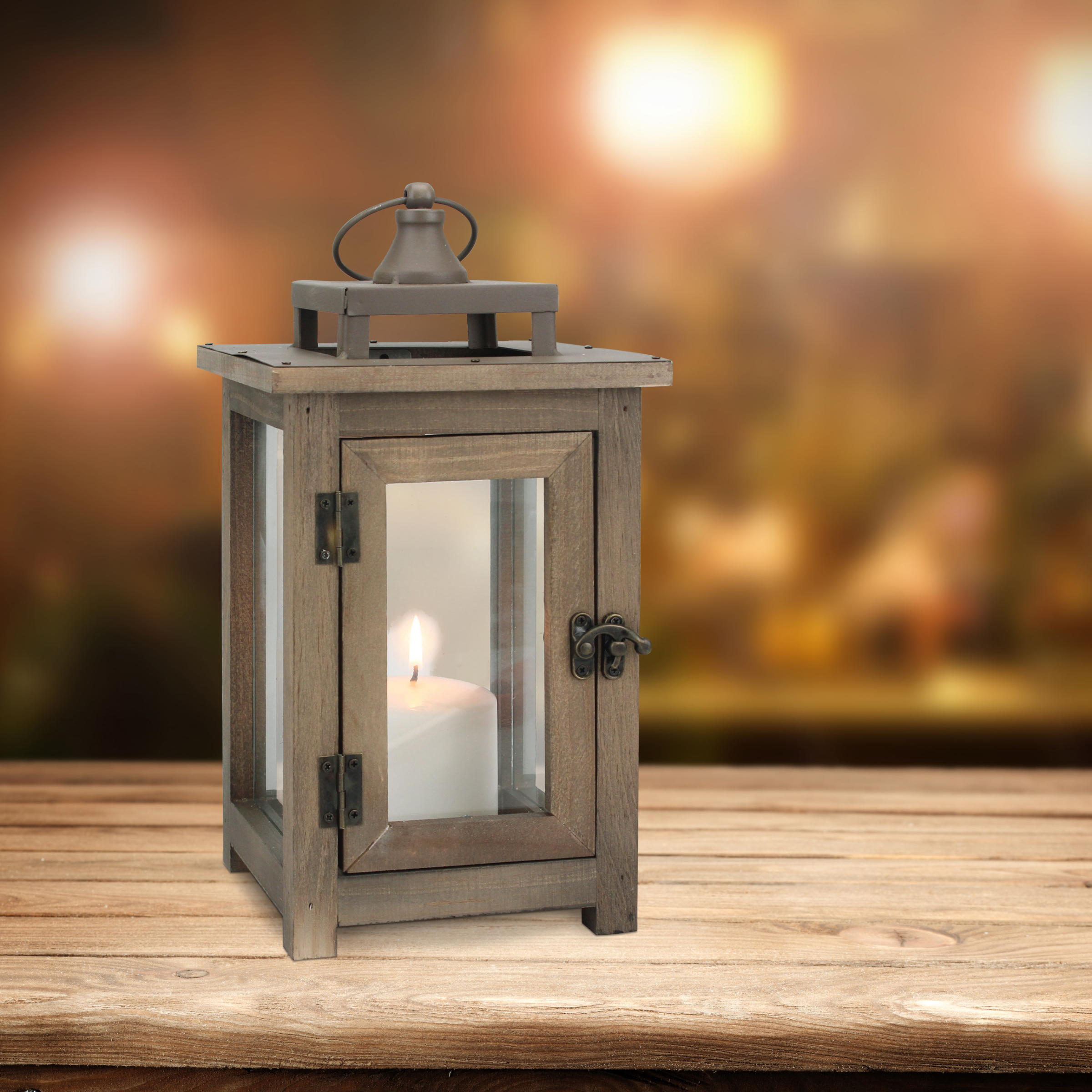 Better Homes & Gardens Medium Lantern with Farmhouse Rustic Finish - image 4 of 6