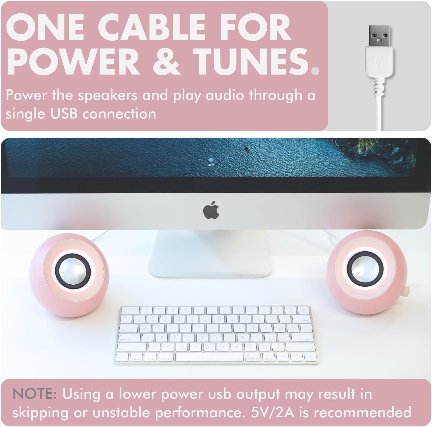 X9 Performance Pink Computer Speakers for Desktop PC with RGB Lighting, Bluetooth, USB, and AUX - Triple Mode Connection, Dual 2.25" Drivers for Work and Play, Desktop Speakers for PC - Pink