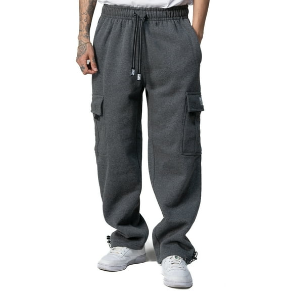 Pro Club Men's Heavyweight Fleece Cargo Pants, Medium, Charcoal