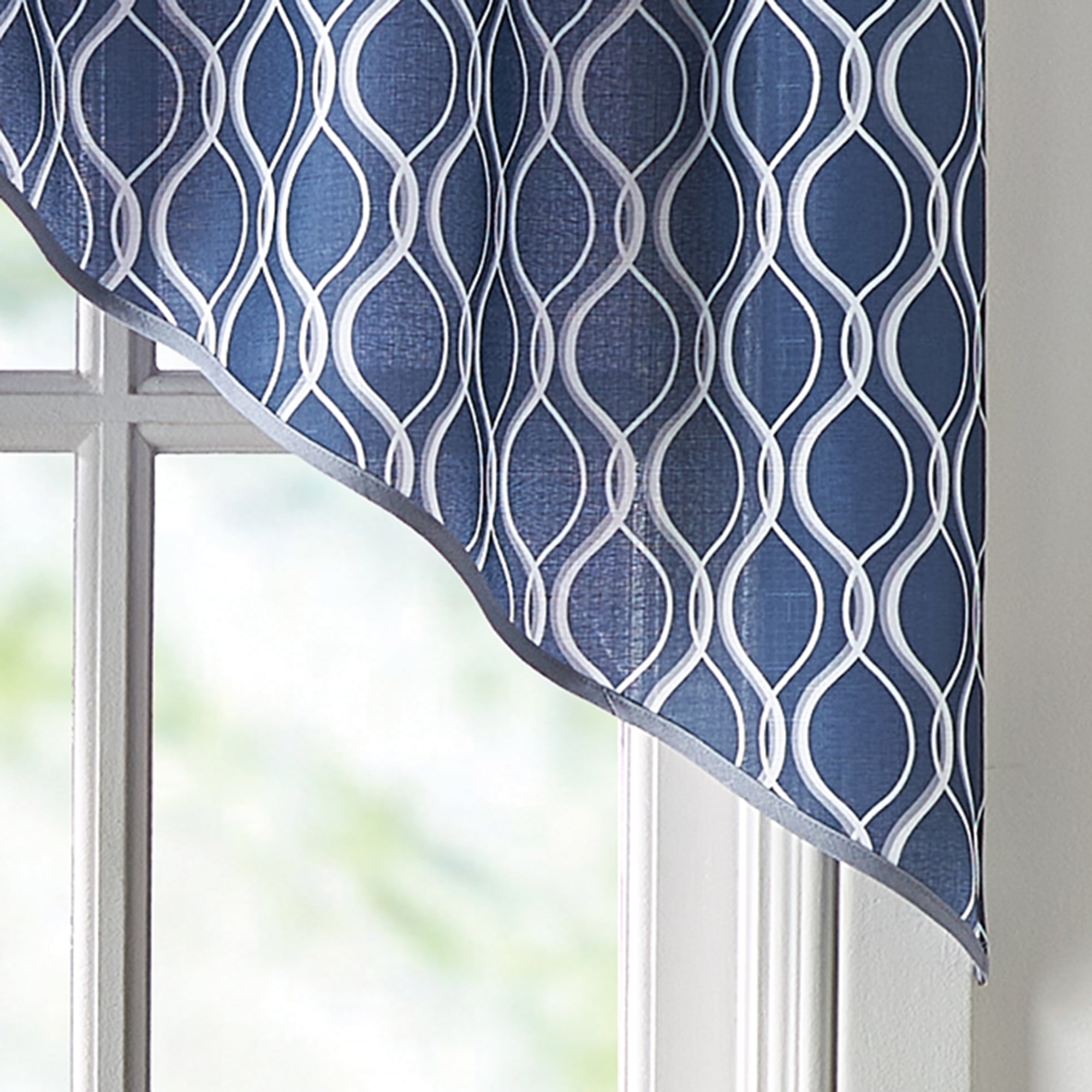 Curtainworks Morocco Swag Pair, Navy, 100% Polyester, 58"W x 14"L, Adult