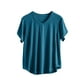 thumbnail image 2 of Pijama de manga corta para mujer, color liso, manga corta, camiseta fina, pijama de manga corta, blusa de poliéster, 2 of 8