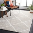thumbnail image 2 of SAFAVIEH Tahoe Elwyn Trellis Shag Area Rug, 5' x 7', Silver/White, 2 of 8
