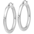 thumbnail image 2 of 14K White Gold Polished Lightweight Hoop Earrings - 37mm, 2 of 6