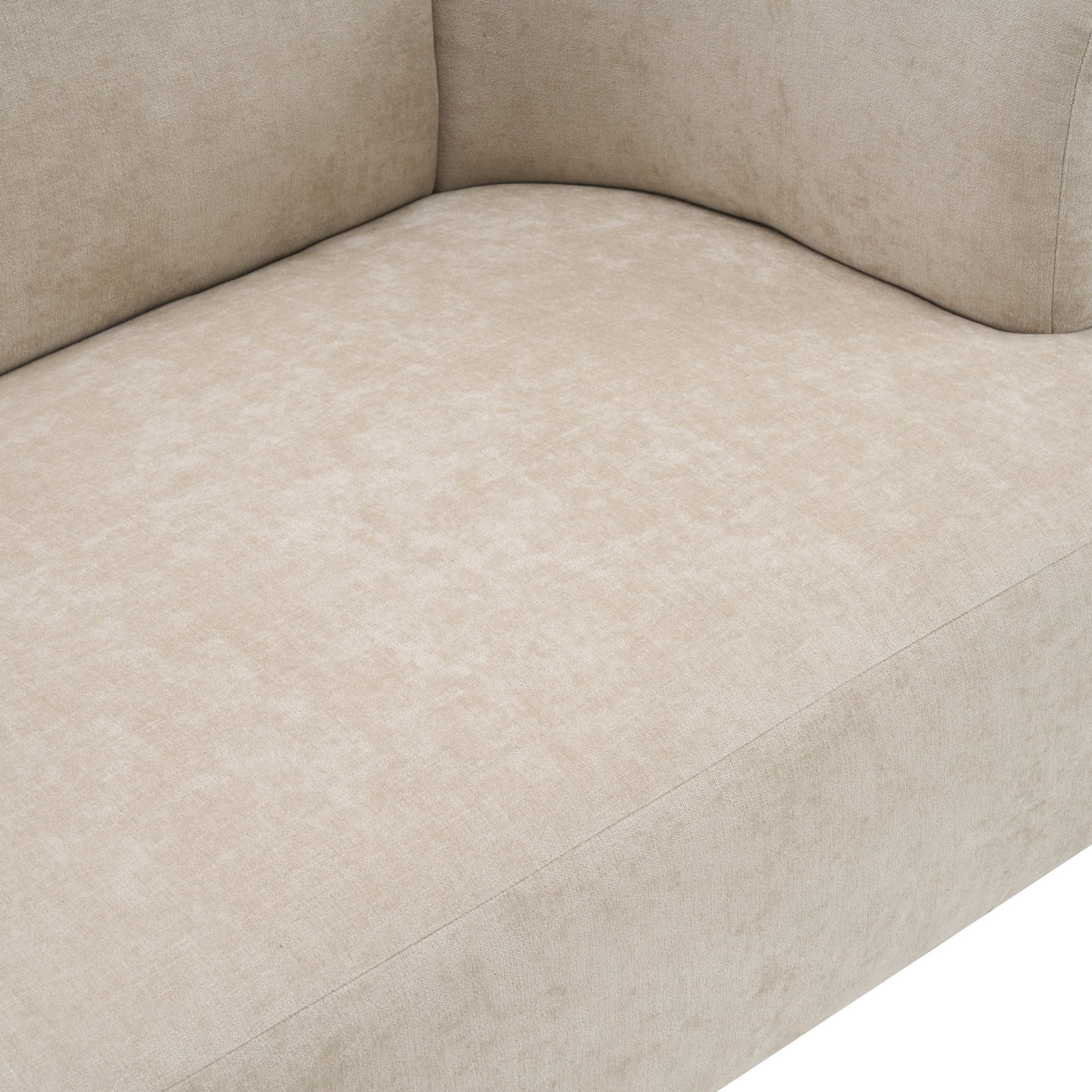 Christopher Knight Home Modern Curved Upholstered Sofa with Round Pillows, Birch Wood Legs, Almond