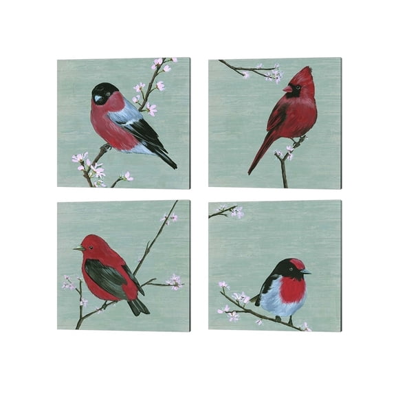 Metaverse Melissa Wang 'Bird & Blossoms' Canvas Art (Set of 4)