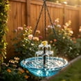 thumbnail image 5 of Esterze Hanging Solar Bird Bath Fountain, Solar Powered Cascading Water Fountain, Hanging Bird Bath with Solars Pump & Glass Bowl, Decorative Garden Bird BathFountain, 5 of 10