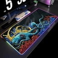thumbnail image 2 of Alfombrillas de ratón, alfombrilla de escritorio RGB, alfombrilla para teclado de juegos, alfombrilla de ratón LED para jugador XXL, alfombrillas de ratón luminosas, diseño de pulpo, 2 of 5