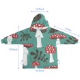 thumbnail image 7 of Red Mushroom Leaf Green Pattern Blanket Hoodies for Kids 6-13YR Oversize Wearable Blanket Hoodies for Boys Girls Teens, 7 of 7