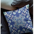 thumbnail image 4 of 18â€ Blue Cream Wreath Indoor Outdoor Zippered Throw Pillow, 4 of 4