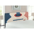 thumbnail image 2 of Music Headboard, Country Festival Event Illustration Guitar American Flag Design Print, Upholstered Decorative Metal Bed Headboard with Memory Foam, Full Size, Cream Red Blue, by Ambesonne, 2 of 4
