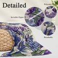 thumbnail image 2 of Spring Floral Pillow Covers, Linen Long Throw Pillow Case, Purple Tulips Hydrangeas Butterflies Beige Holiday Pillow Protector Decorative Cushion Cover for Living Room/Bedroom 24" x 36", 2 of 8